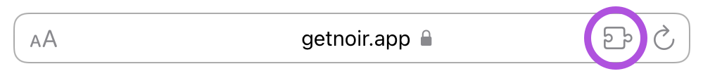 Address bar with puzzle button circled
