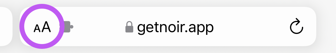 Address bar with aA button circled