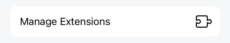 Manage Extensions button