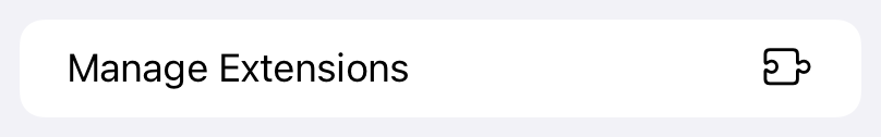 Manage Extensions button