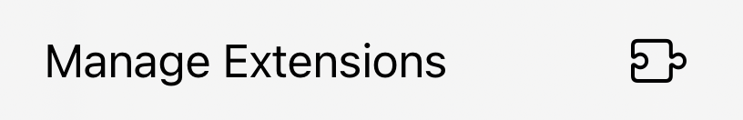 Manage Extensions button