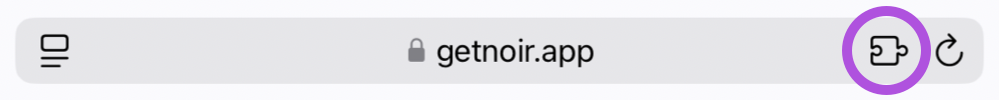 Address bar with puzzle button circled